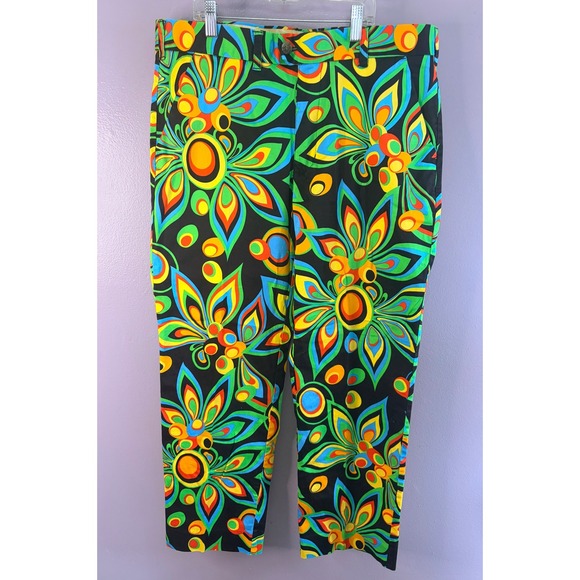 Loudmouth Golf Psychedelic Floral Pants Mens 36x30 Cotton Stretch Disco Summer